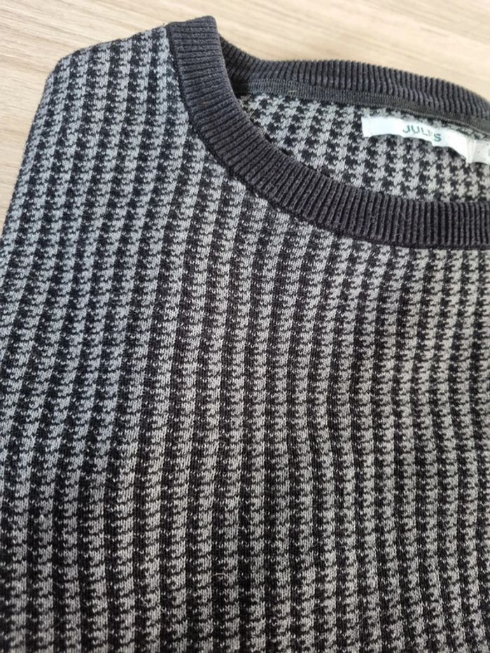 Pull à col rond noir/gris Jules Homme Taille L - photo numéro 2
