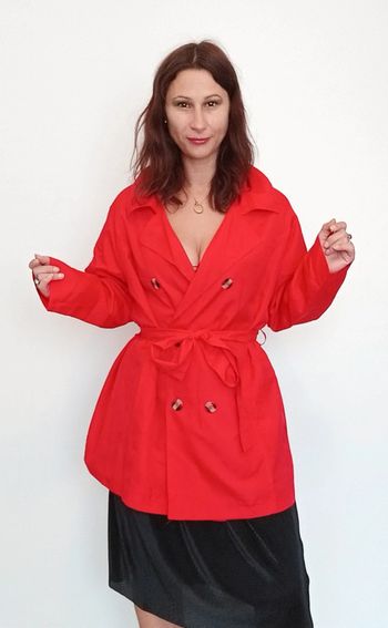 Veste trois quart rouge neuve 46