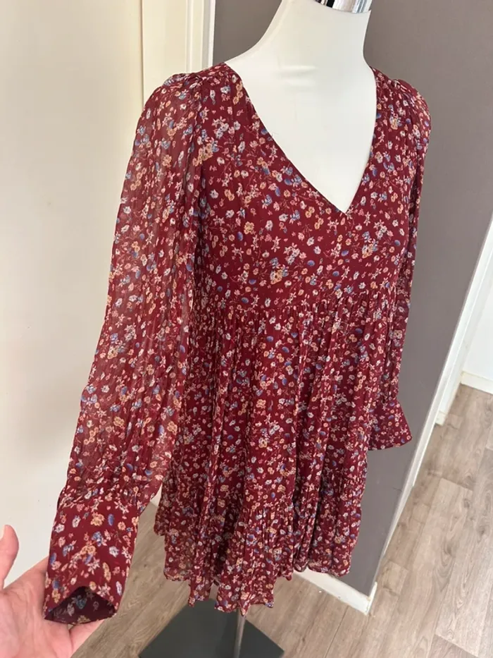 Sezane robe aurena rouge Imprimé Florale taille 34. - photo numéro 3