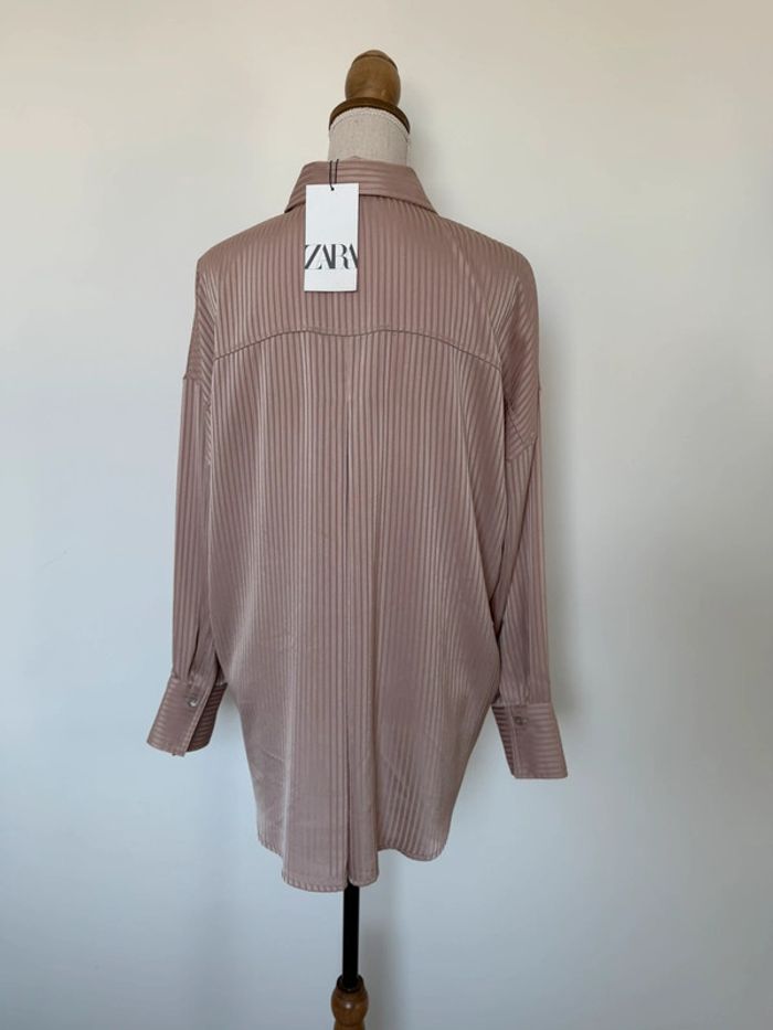 Chemise Zara M camisa satin blouse fluide Camicia Overhemd folder Blusa Camicetta Raso rose - photo numéro 2