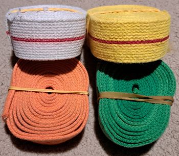 Lot de 4 ceintures pour arts martiaux