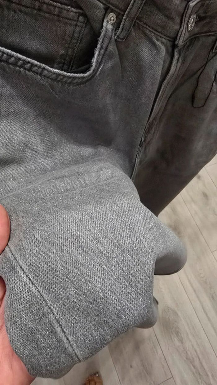 Jeans Wide Leg Zara gris irisé - photo numéro 5