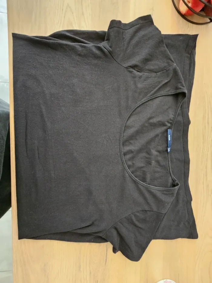 Tee-shirt long / robe Tee-shirt 46/48 noir femme grande taille - photo numéro 5