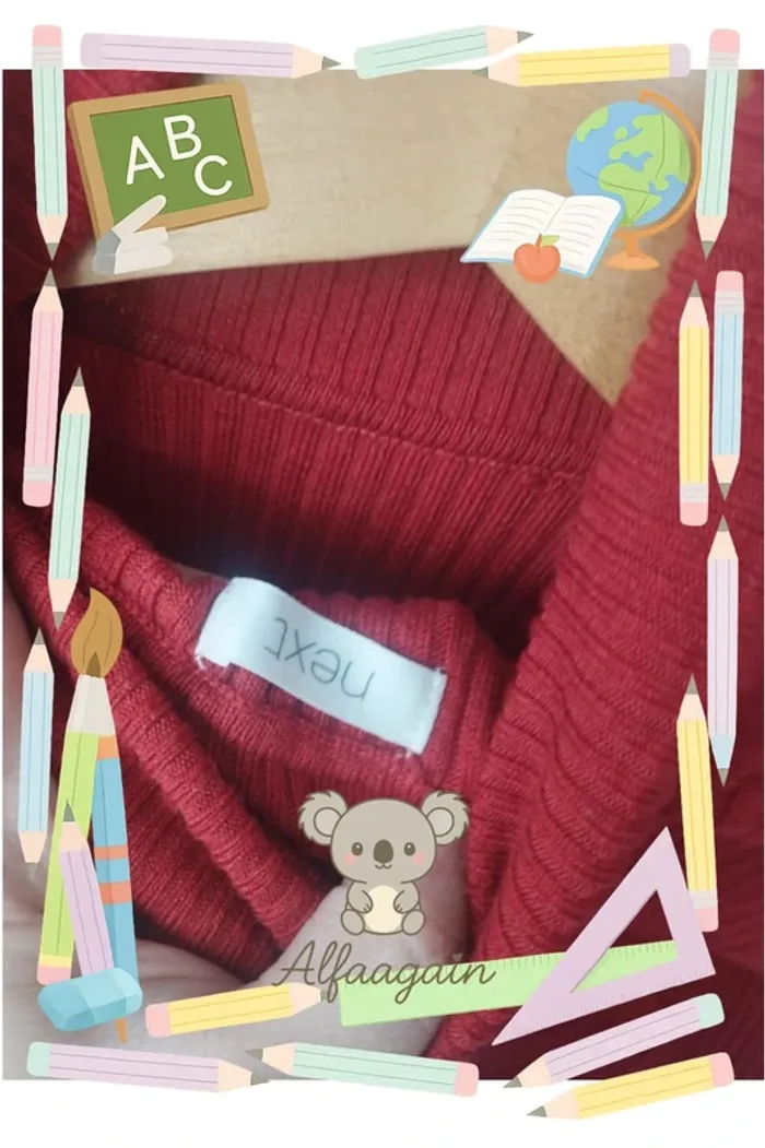 Pull col roulé rouge next 10ans - photo numéro 4