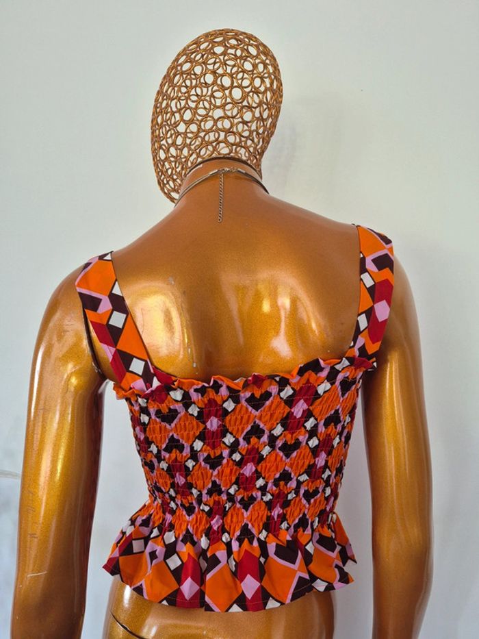Top Plissé Rouge et Orange - photo numéro 2
