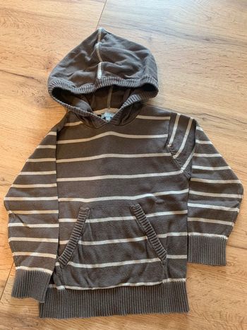 Pull capuche marron et beige rayé garçon taille 4 ans marque best way