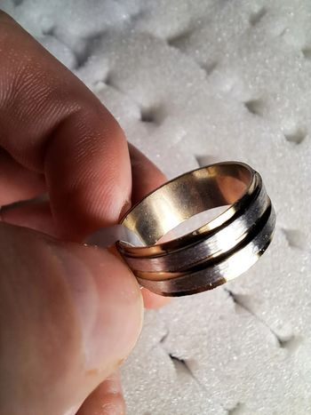 Bague acier inoxydable dorées