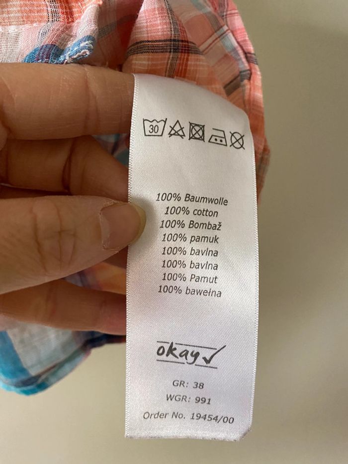 Chemise à carreaux multicolores Okay Taille 38 - photo numéro 4