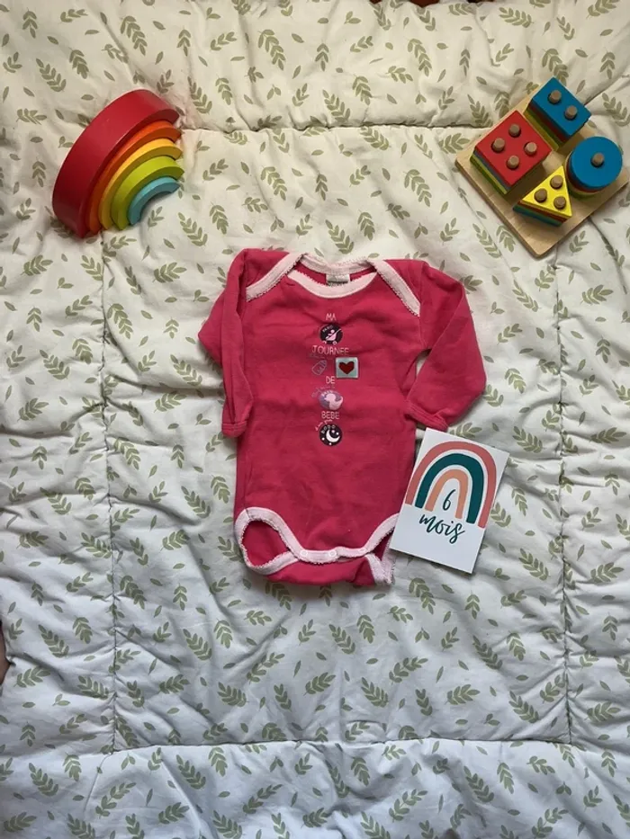 body manches longues rose 6 mois absorba