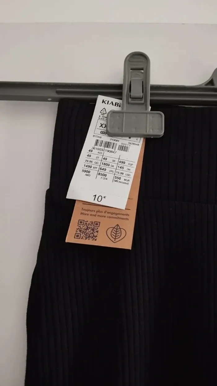 Pantalon noir patte d éléphant taille xxs kiabi - photo numéro 5