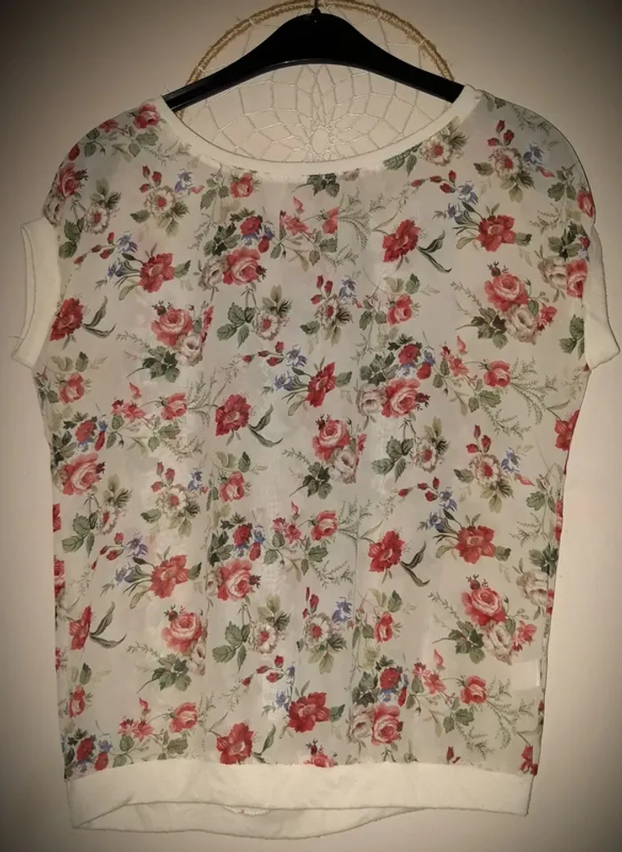 Tee-shirt fluide motif fleuri