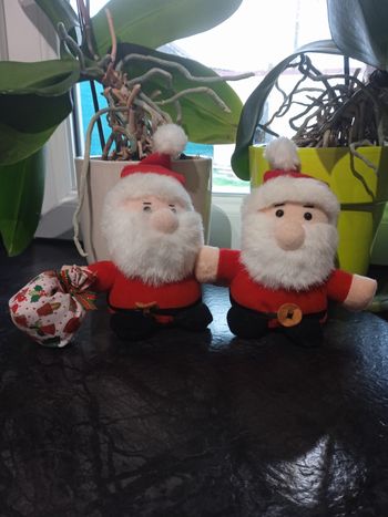 Lot de 2 Père Noël en tissu