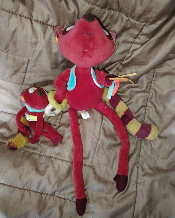 Lot 2 peluches activité raton laveur lilliputiens - photo numéro 2