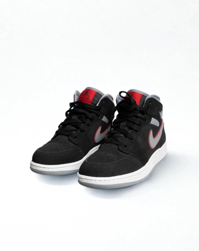 JORDAN 1 MID Black Particle Grey Gym Red – Taille 38,5 - photo numéro 3