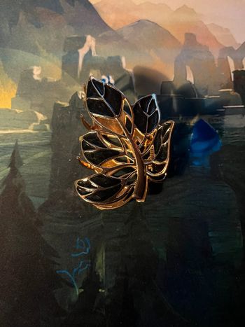 Pince à cheveux feuille dorée et noir