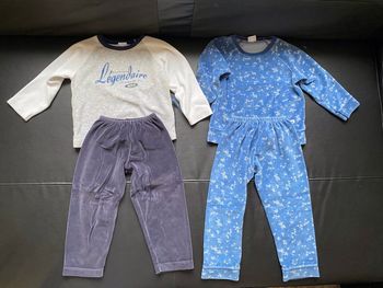 Lot de 2 pyjamas polaires en velours 3 ans petit bateau hiver