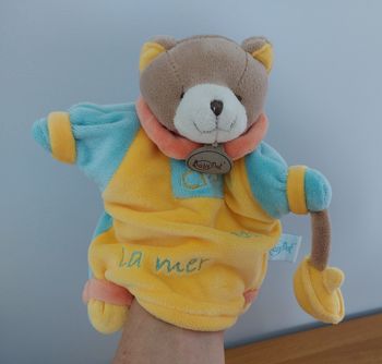 Doudou marionnette Chat Cléo adore la mer Babynat