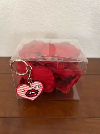 Pétales de rose + porte clés