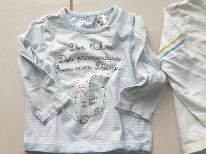 3 t-shirts manche longue 9 mois - photo numéro 4