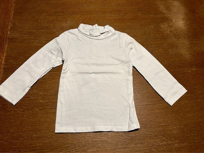 T-shirt manche longue col roulé blanc - photo numéro 1