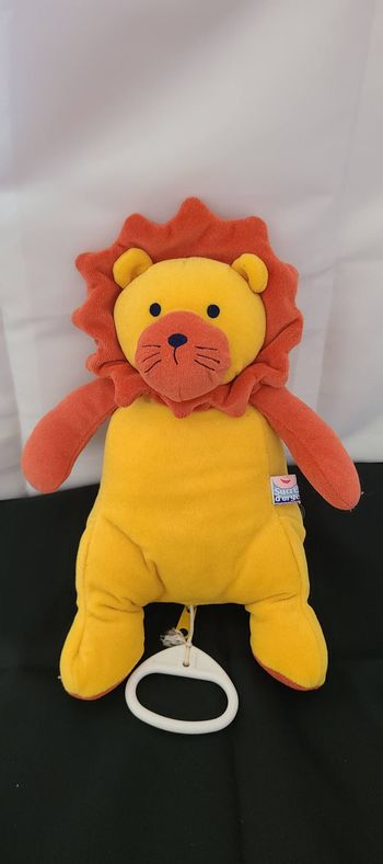 Doudou Peluche Lion Orange Jaune Sucre d'Orge musical