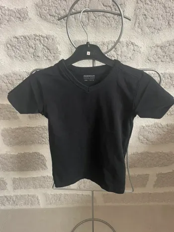 Tee shirt fille manches courtes 6ans noir zeeman