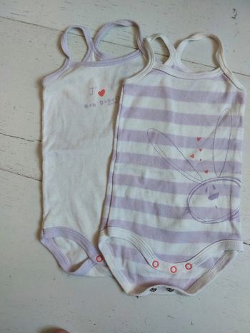 Lot de 2 bodies bretelles Petit Bateau Taille 3 mois