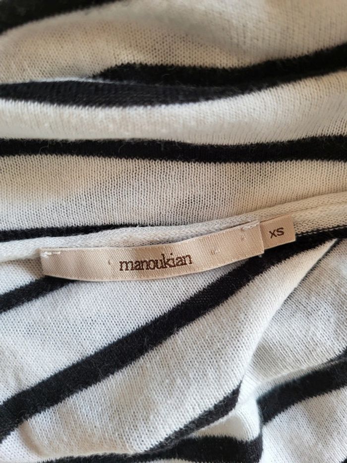 Pull marinière à rayures noires Manoukian - 100% coton - photo numéro 6