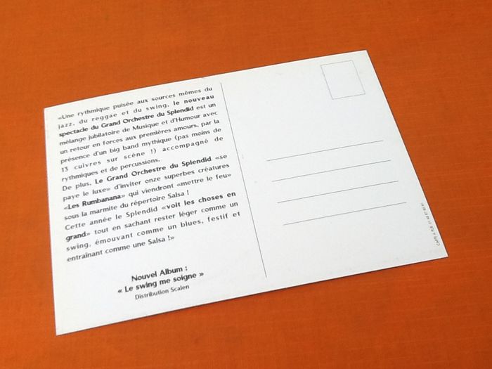 Carte postale publicitaire Le Grand Orchestre du Splendid à l' Olympia (7,8,9 Avril 2000) - photo numéro 3