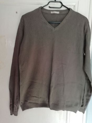 Pull kaki en maille, marque Casual, taille M