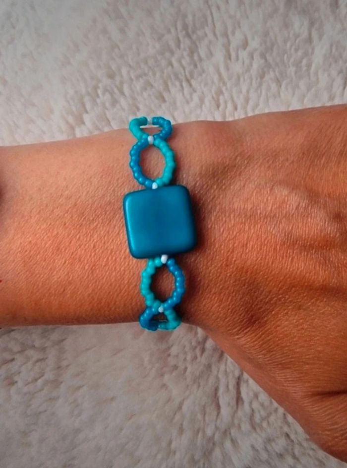 Bracelet "summer" bleu thème vacances
