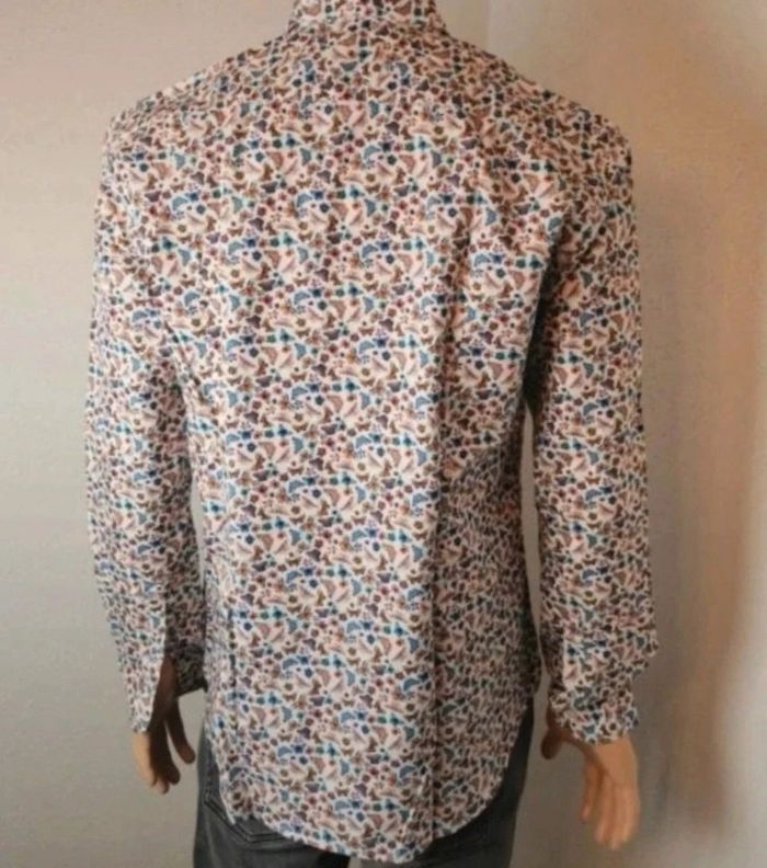 chemise lucas marque Maison Oscar taille S motif papillon marque française neuve avec étiquette - photo numéro 3