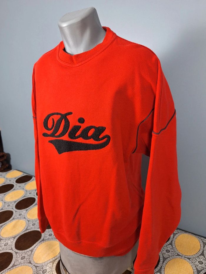 Sweat col rond / crewneck vintage dia homme rouge/ taille L brodé (388) - photo numéro 4