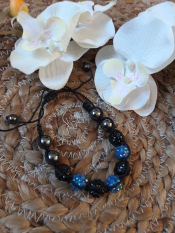 Bracelet fantaisie bleu et noir