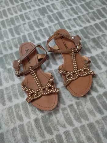 Sandales pieds nus beige marron strass doré Kookaï taille 34
