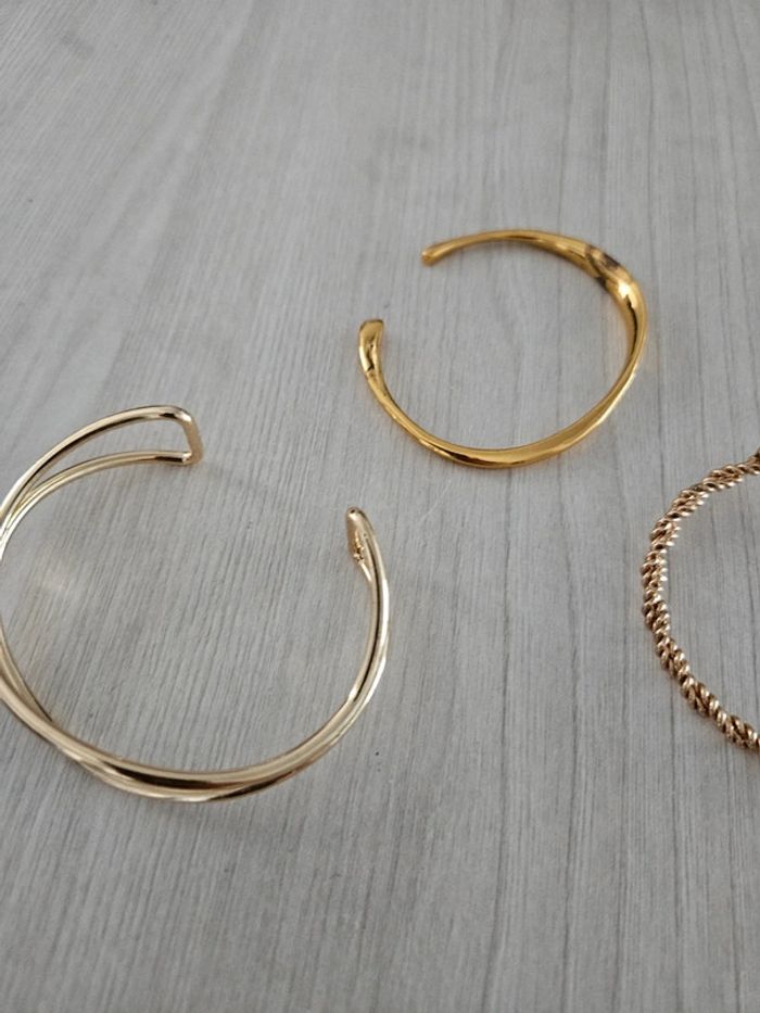 Lot de 4 Bracelets jonc doré - photo numéro 4