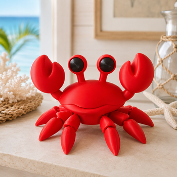 Crabe géant articulé rouge 30 cm – déco chambre enfant / animal marin