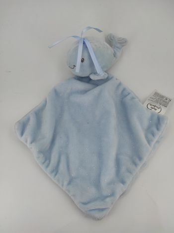Doudou mouchoir Baleine bleue Mots d'Enfants
