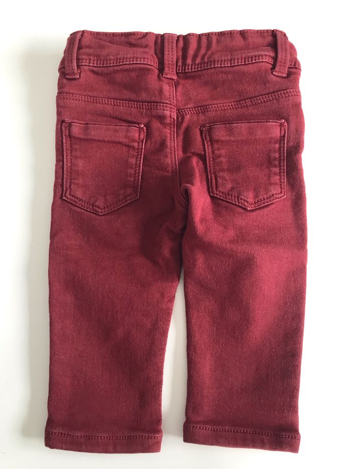 Pantalon/jeans bébé bordeaux 6 mois - photo numéro 3