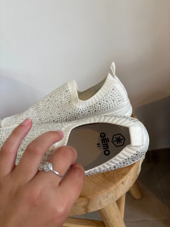 Baskets blanche à strass gemo taille 41 - photo numéro 7