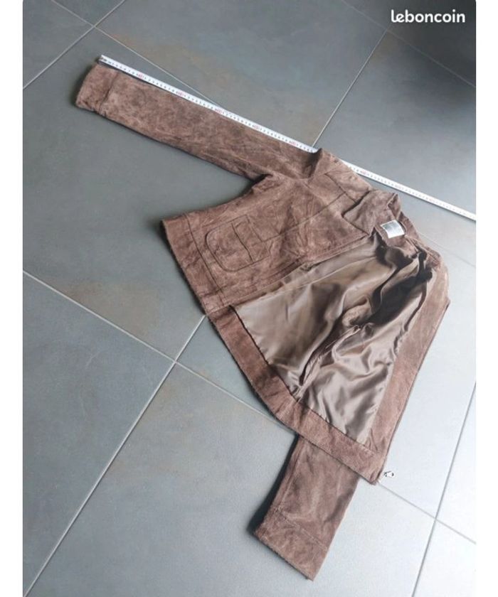 Ensemble jupe/veste cuir marron - photo numéro 7