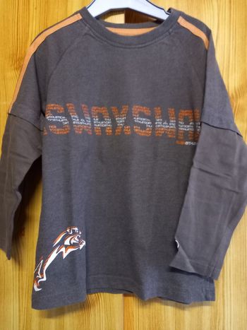 Tee-shirt manches longues marron marque Sport way 6 ans 