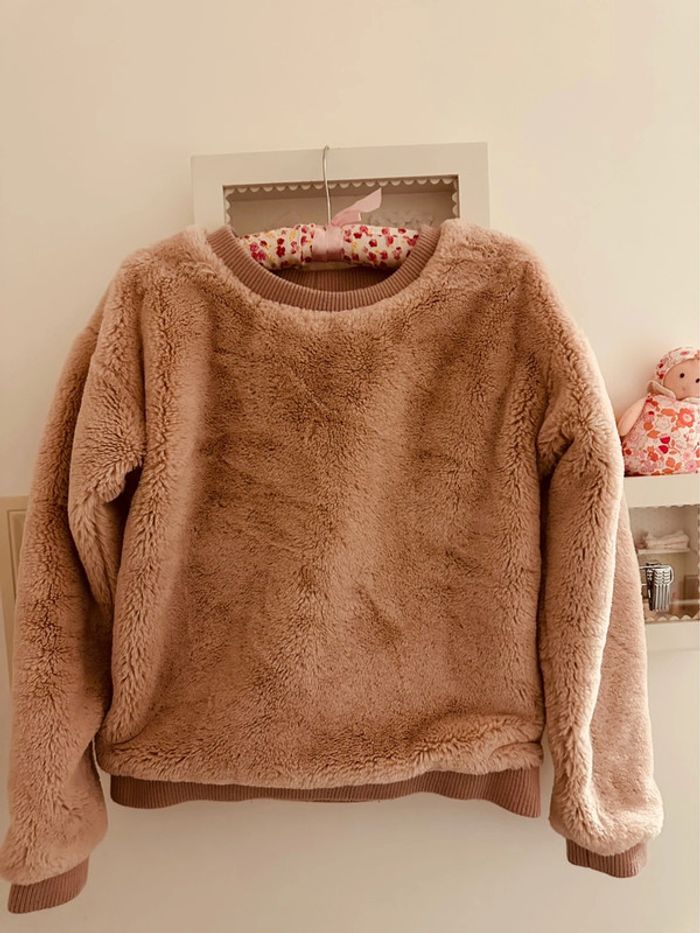 Pull doudou fourrure rose