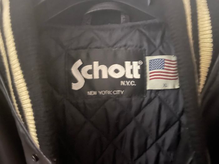 Bomber Schott en cuir marron - photo numéro 5