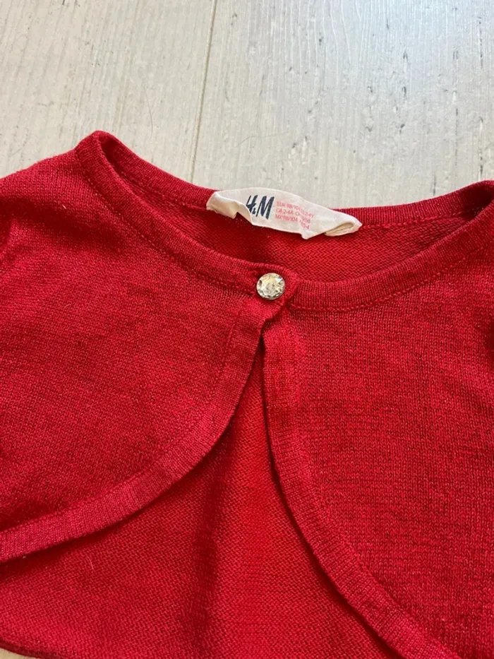 Boléro de fête rouge pailletée - photo numéro 2