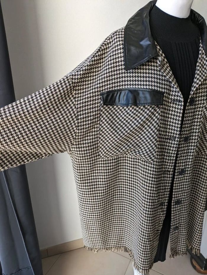 Chemise grande taille tendance pied de poule noir et blanc NEUVE - photo numéro 3