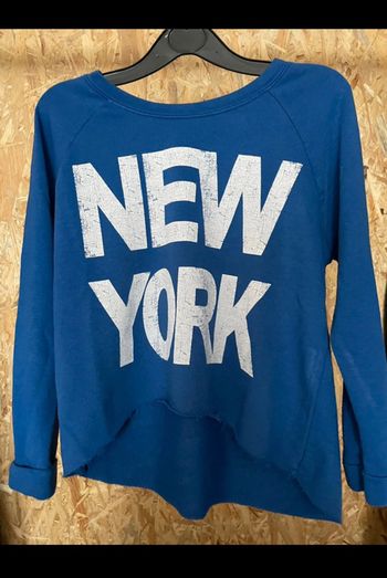 Pull court bleu oversize