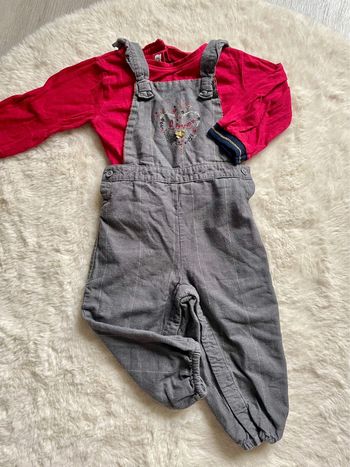 Salopette + t-shirt ML 18 mois - 80 cm