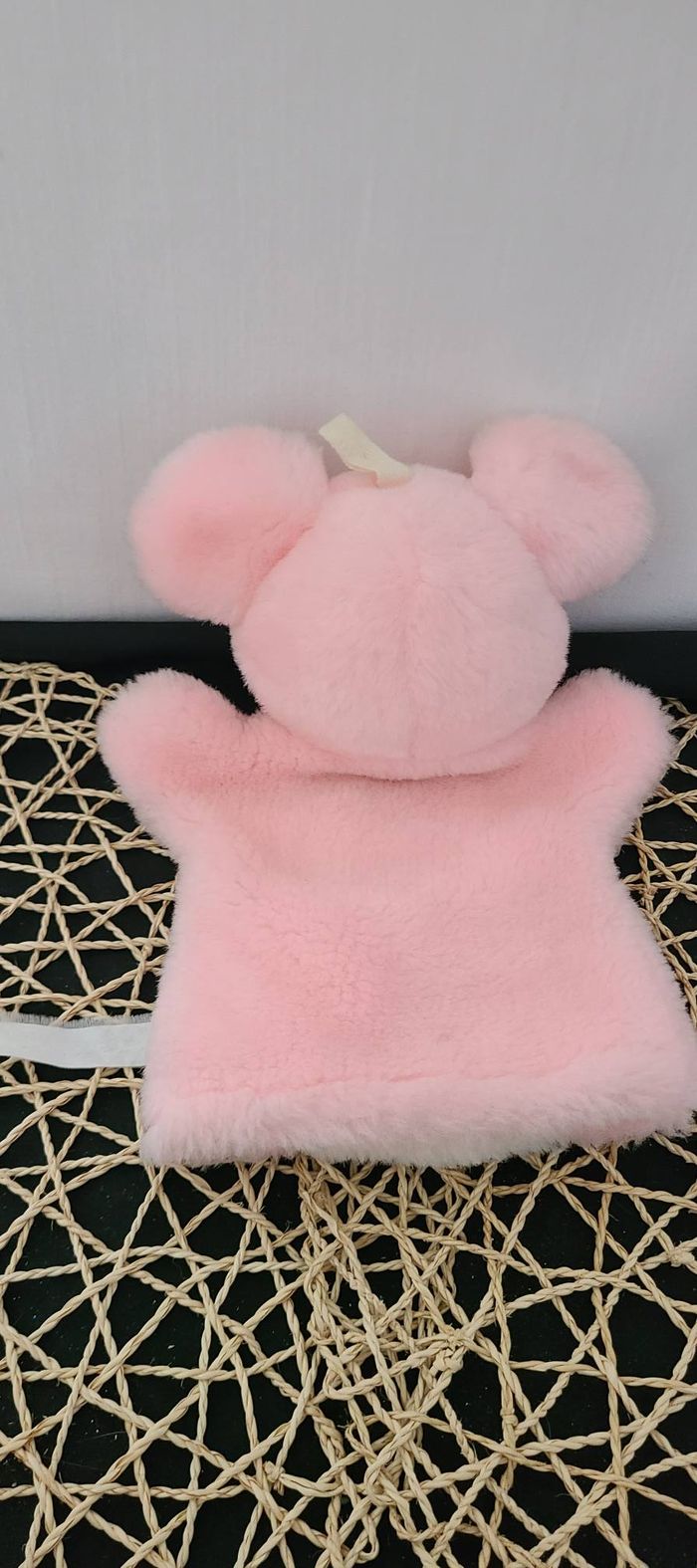 Marionnette souris 🐭 rose et blanche - photo numéro 2