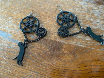 Paire de boucles d’oreilles chat